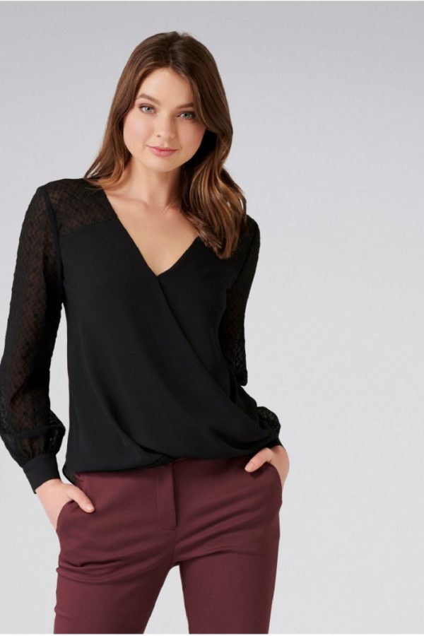 Forever New | Emily Lace Sleeve Wrap Blouse $69.99