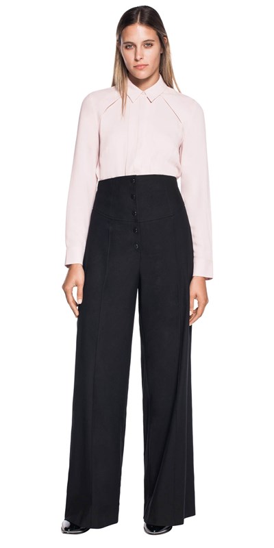 Stretch cotton high waisted pant